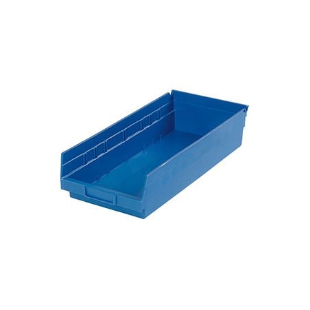 Global Industrial Shelf Storage Bin, Polypropylene, Blue, 4 in H 184844BL